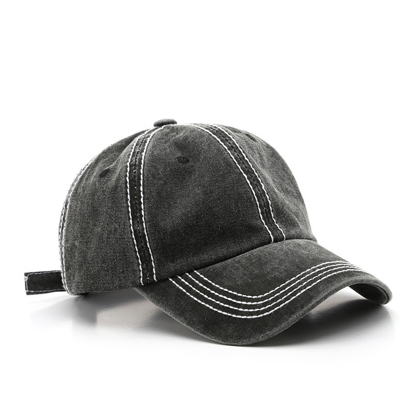 Washed And Distressed Light Board Baseball Cap Fashion Trend