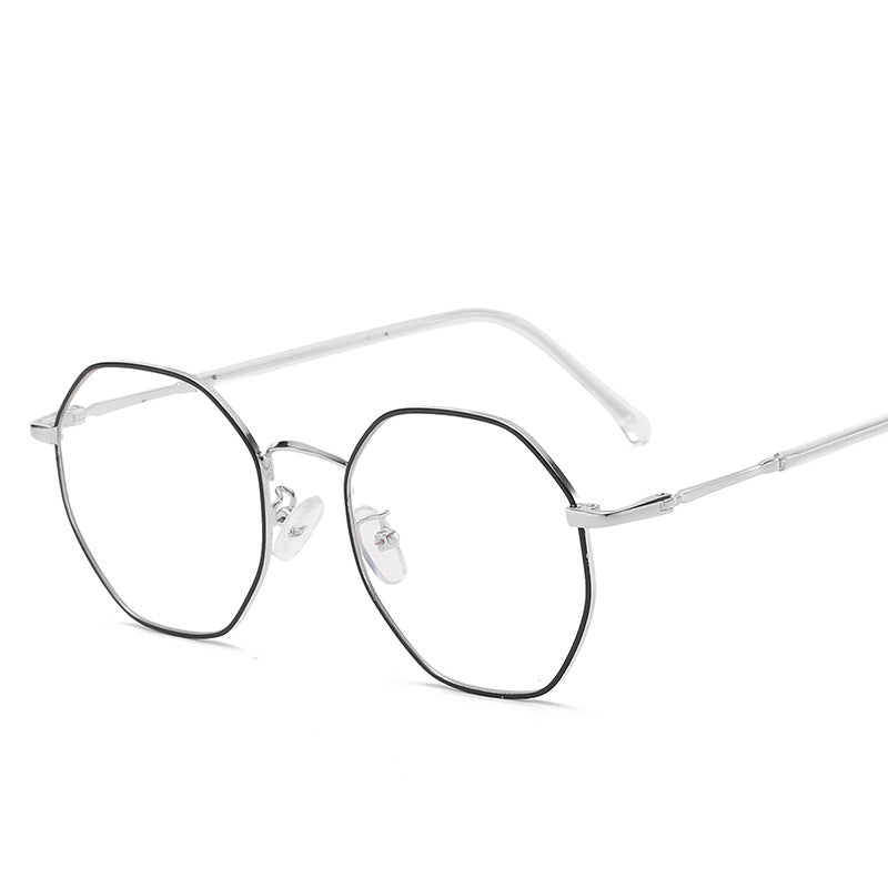 Irregular Geometric Anti-blue Light Alloy Frame Splicing Glasses