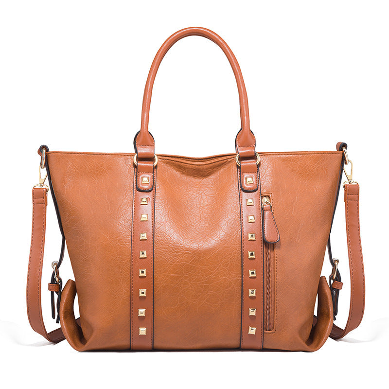 Large-capacity Leather Shoulder Bag For Ladies