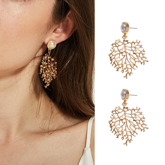 Coral Shape Alloy Earrings Earrings Women