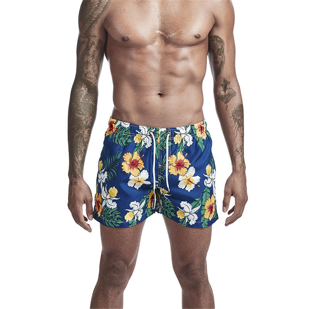 Men's Printed Three-Point Beach Shorts