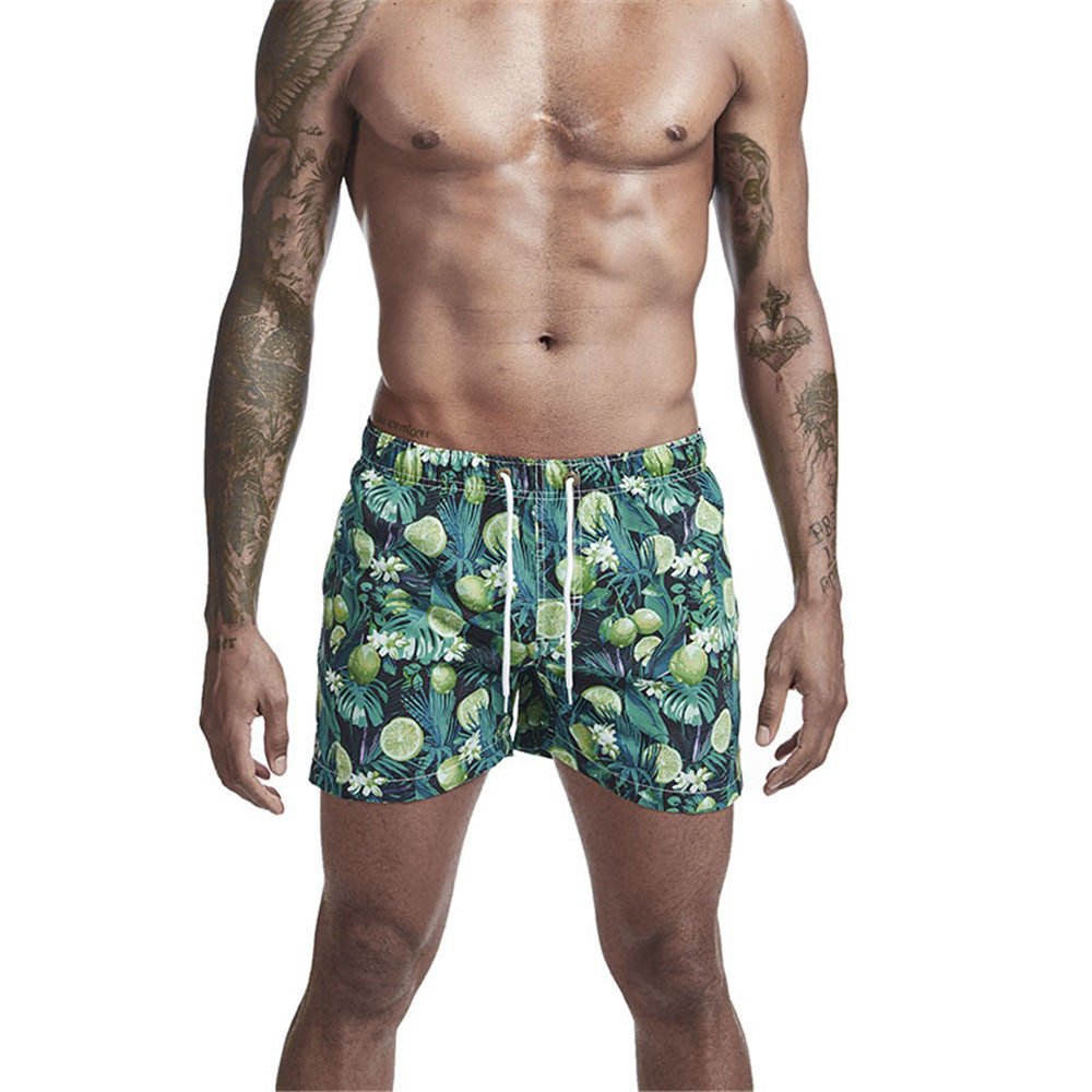 Men's Printed Three-Point Beach Shorts