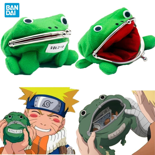 Bandai Anime Naruto Frog Wallet Coin Purse Key Chain Cute Plush Novelty Adorable Cartoon Cosplay Figure Women Bag Accessories